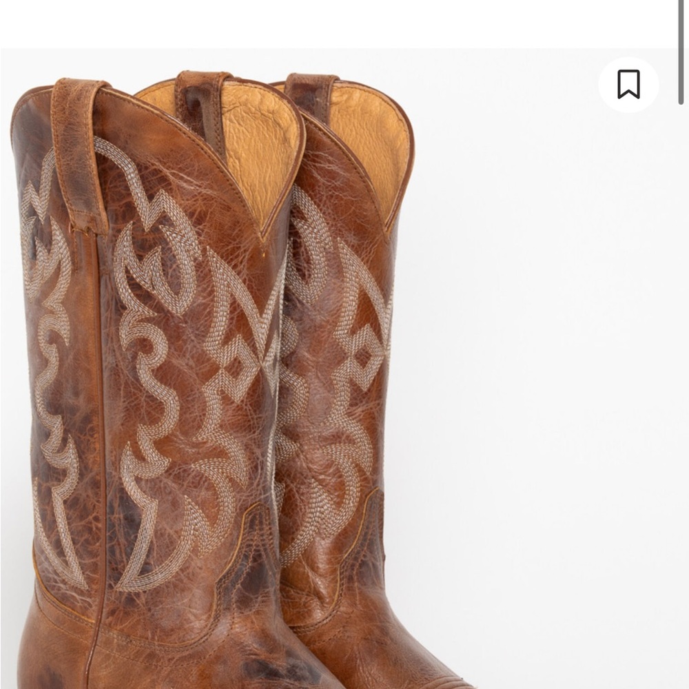 Brown Western Cowboy Boots with Embroidered Design - Picture 4 of 4